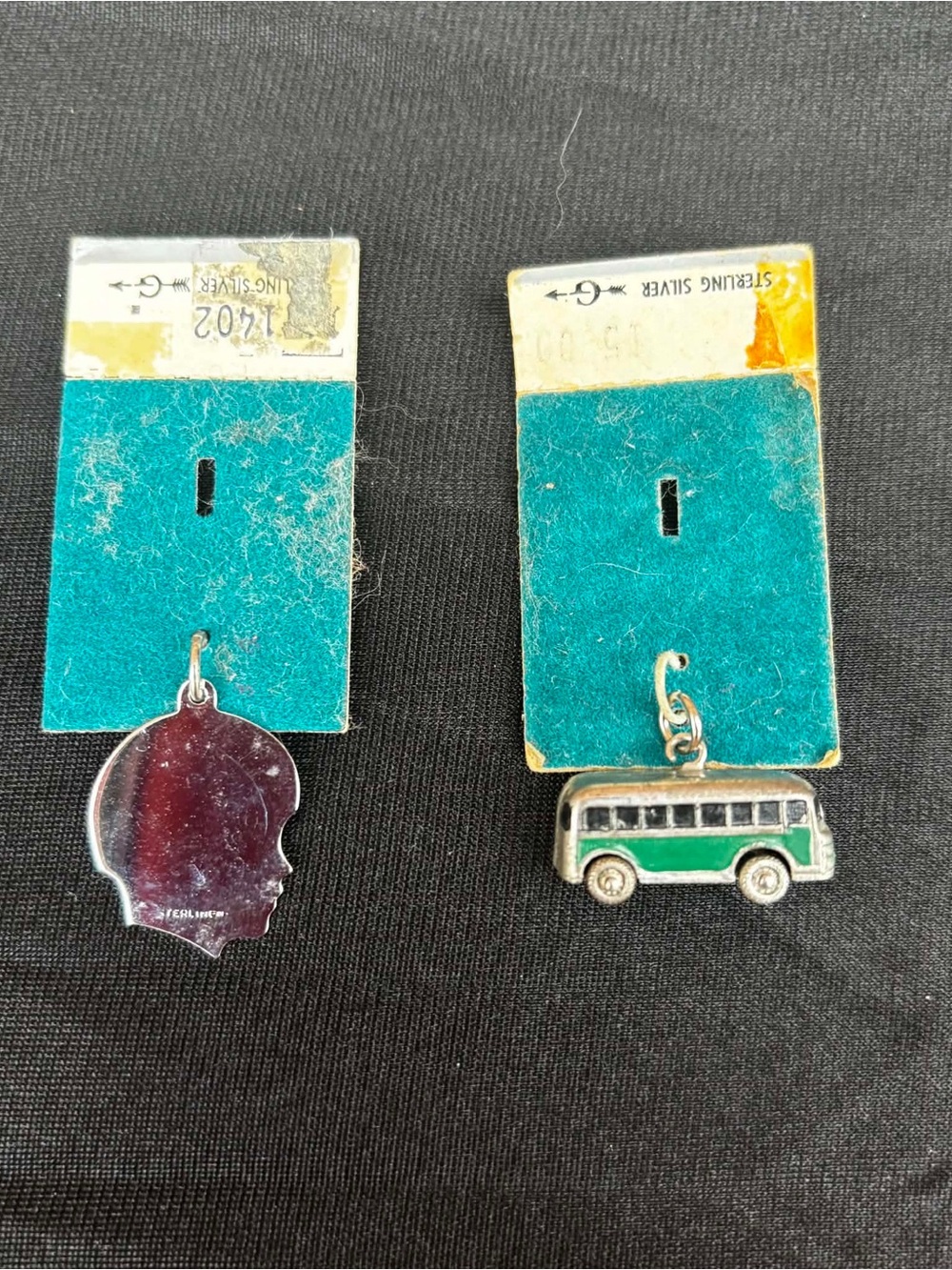 Bus Pendant Charm Sterling Silver Enamel plus Boy Silhouette Engravable Charm